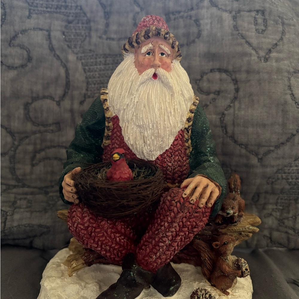 Festive Red and Green Decorative Figurine Accent